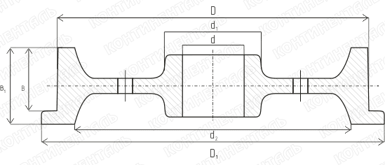 Крановые колеса одноребордные типа К1Р ГОСТ 28648-90